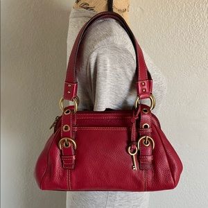 Red Leather Fossil Bag